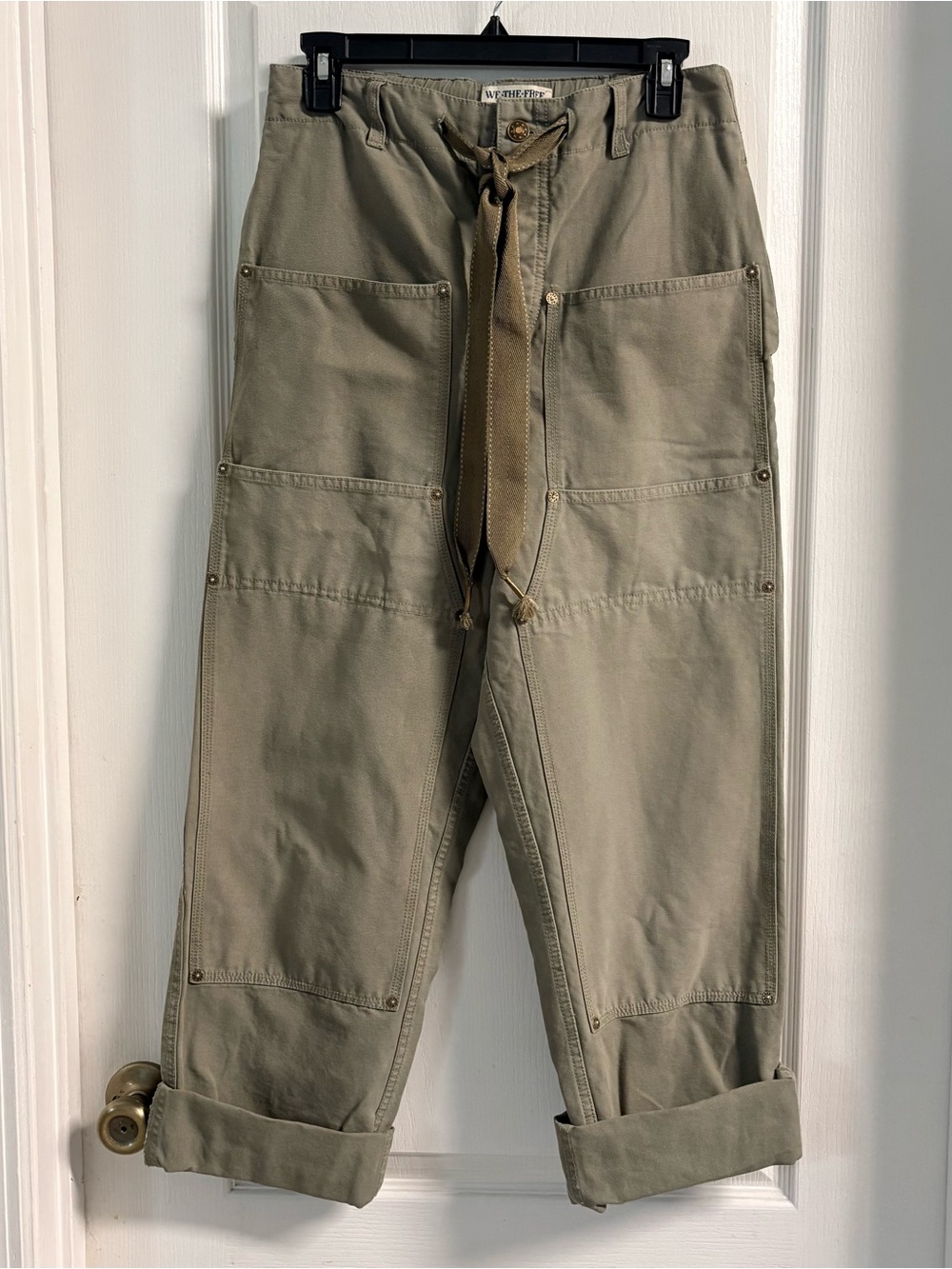 We The Free Olive Utility Cargo Pants with Drawstring